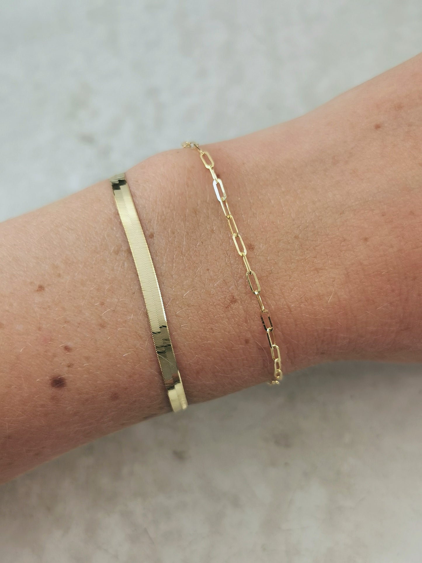 New 10k Yellow Gold 3.5mm Herringbone Bracelet