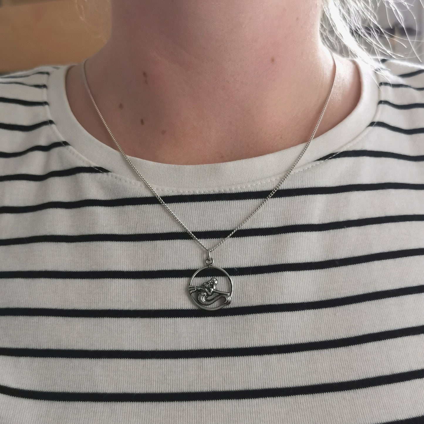 Vintage 835 Silver Aquarius Necklace 1960s Paris