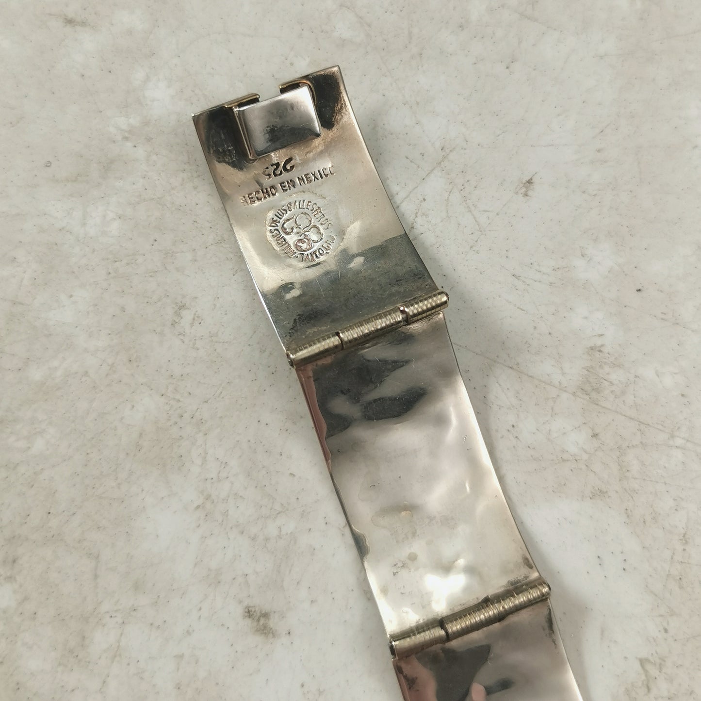 Vintage Sterling Taxco Talleres De Los Ballesteros Abalone Inlay Bracelet