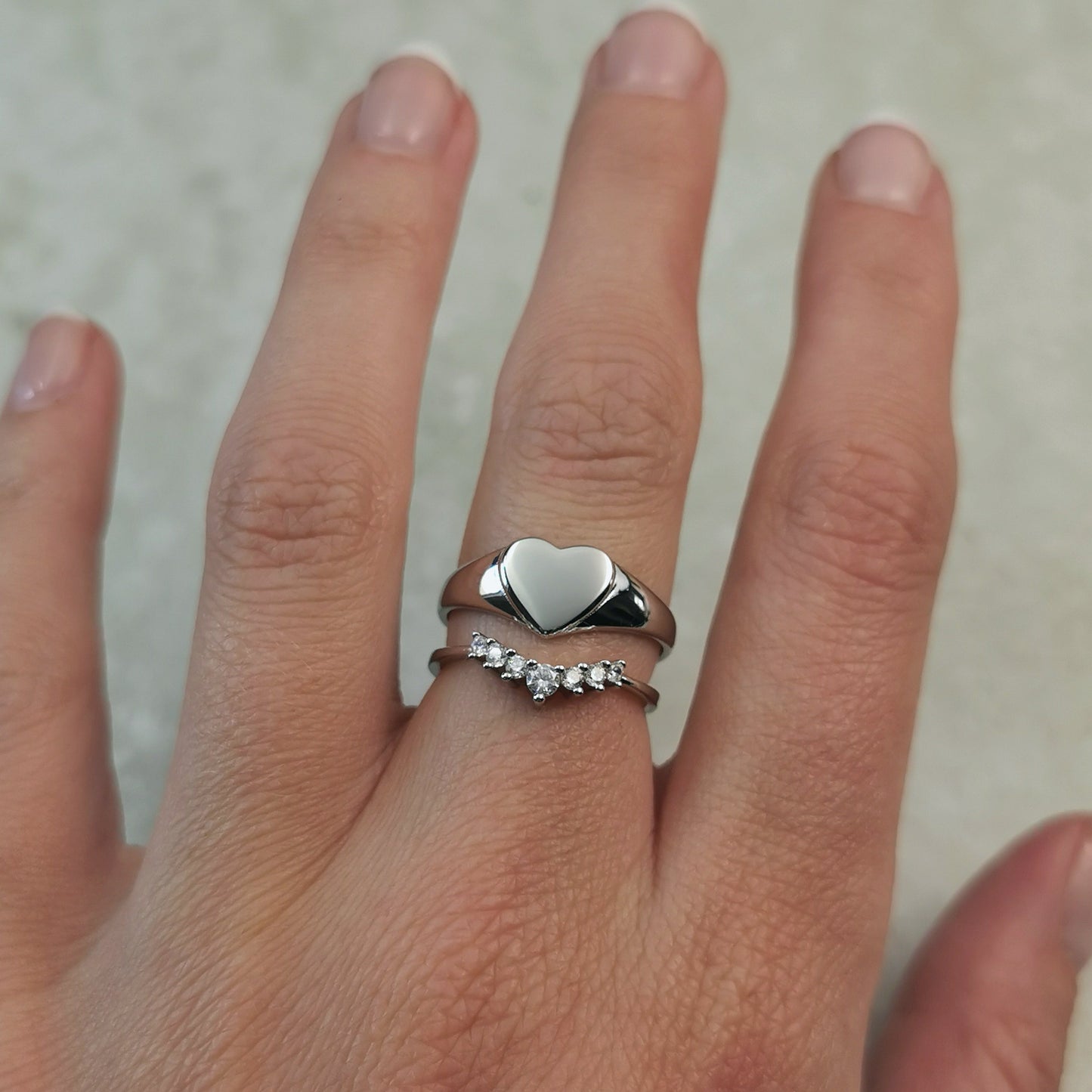 New Sterling Silver Heart Signet - Silver & Gold