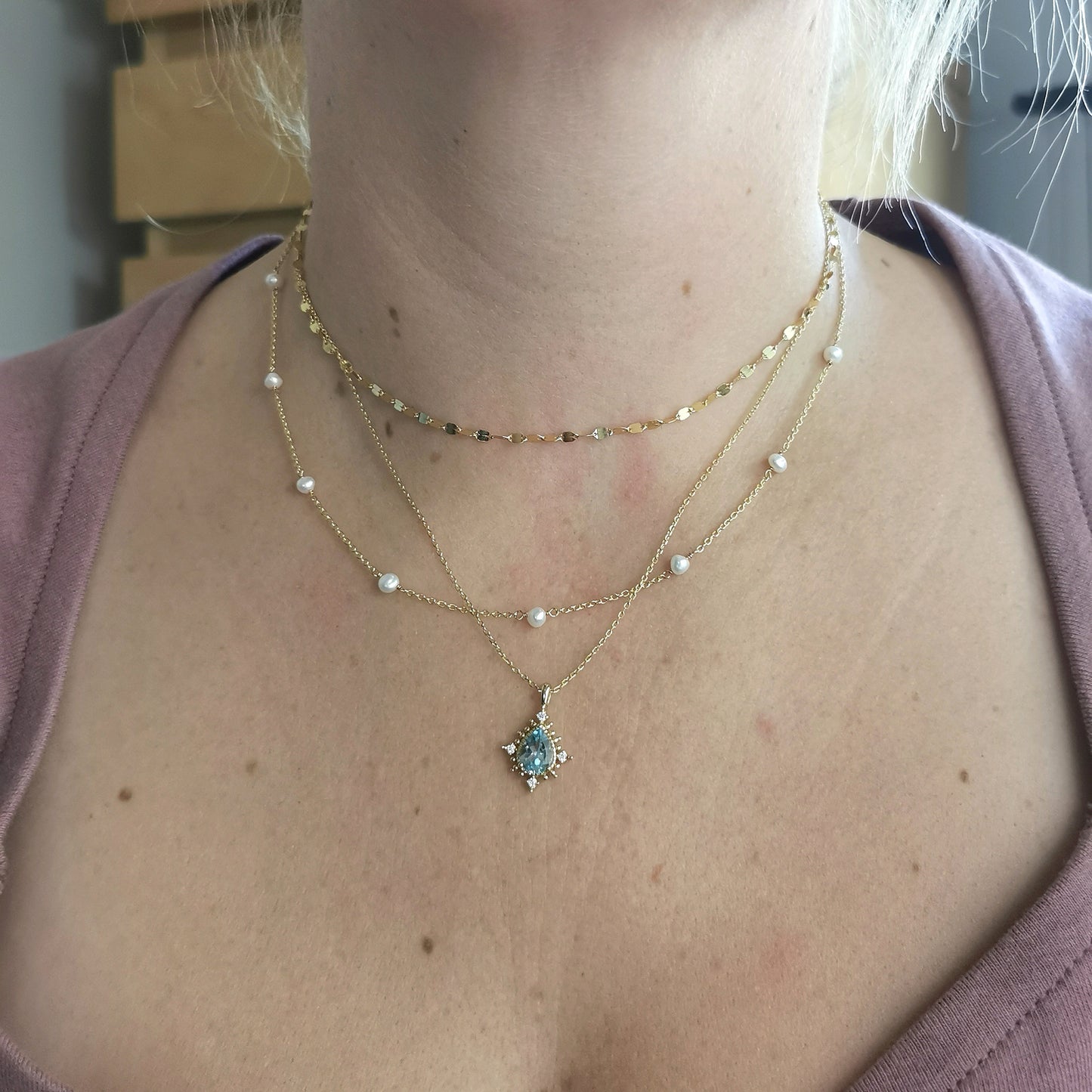 New Sterling Silver Valentino Choker Chain - Silver & Gold