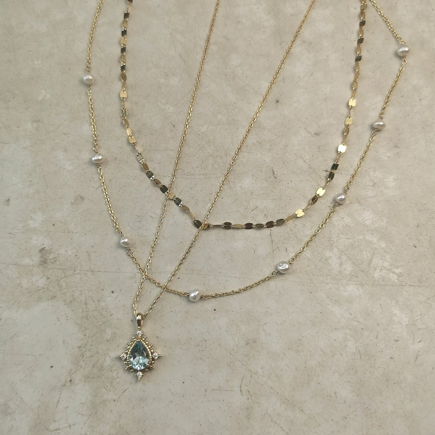 New Sterling Silver Gold Vermeil Dainty Pearl Station Chain