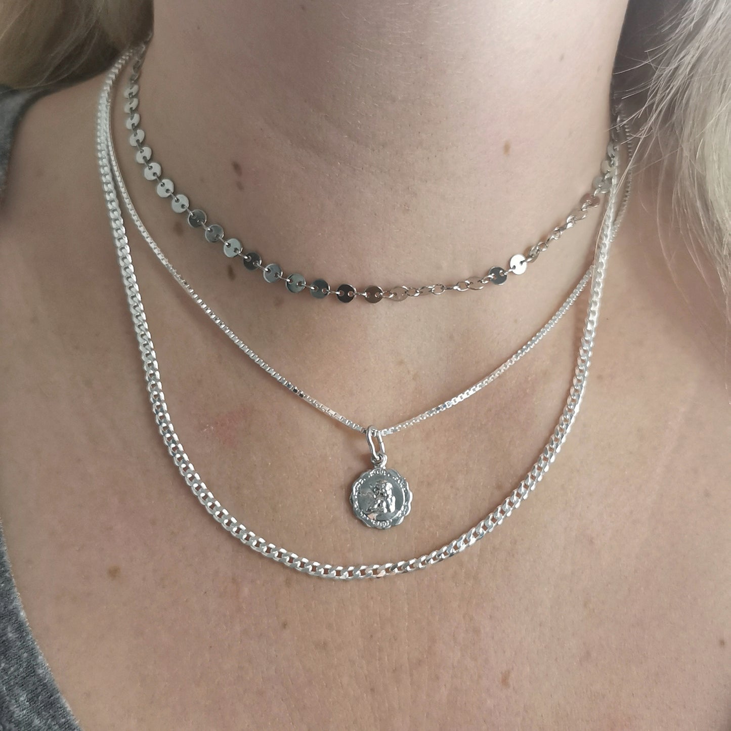 New Sterling Silver Dot Choker - Silver & Gold