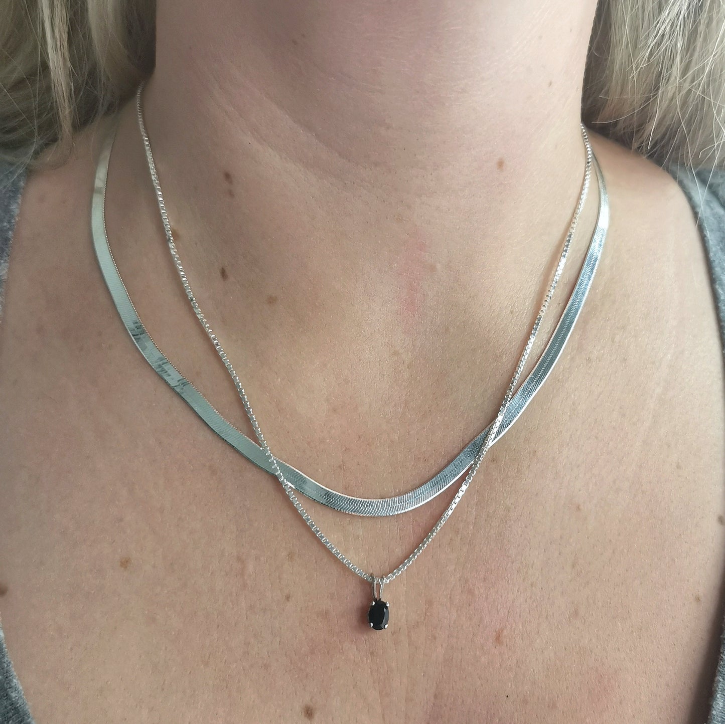 New Sterling Silver 3.5mm Herringbone Chain Necklace