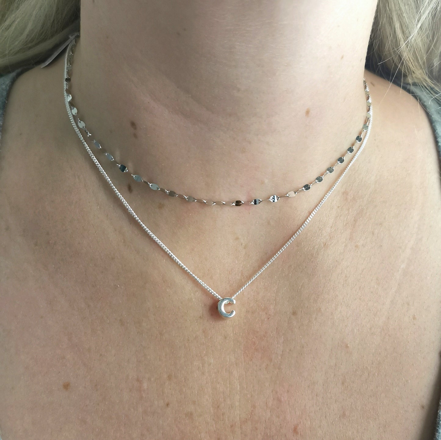 New Sterling Silver Valentino Choker Chain - Silver & Gold