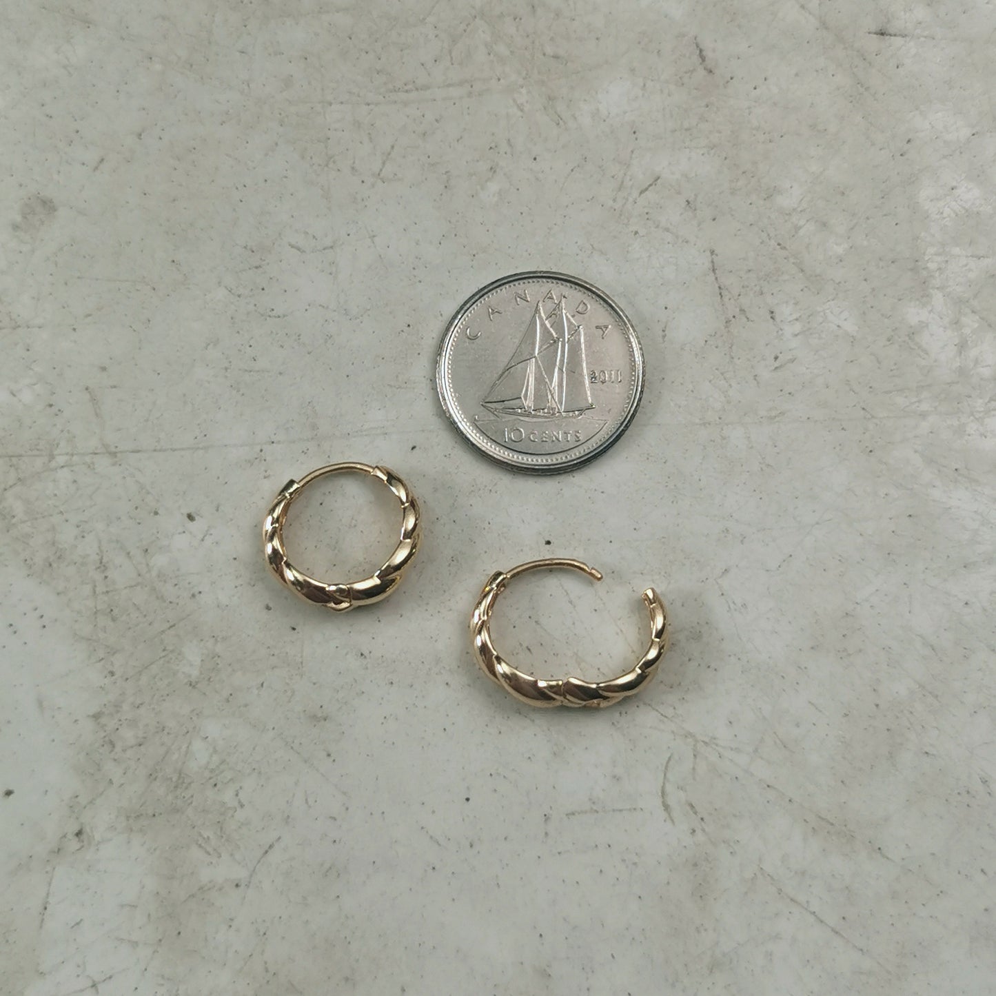 New 10k Yellow Gold Croissant Huggies
