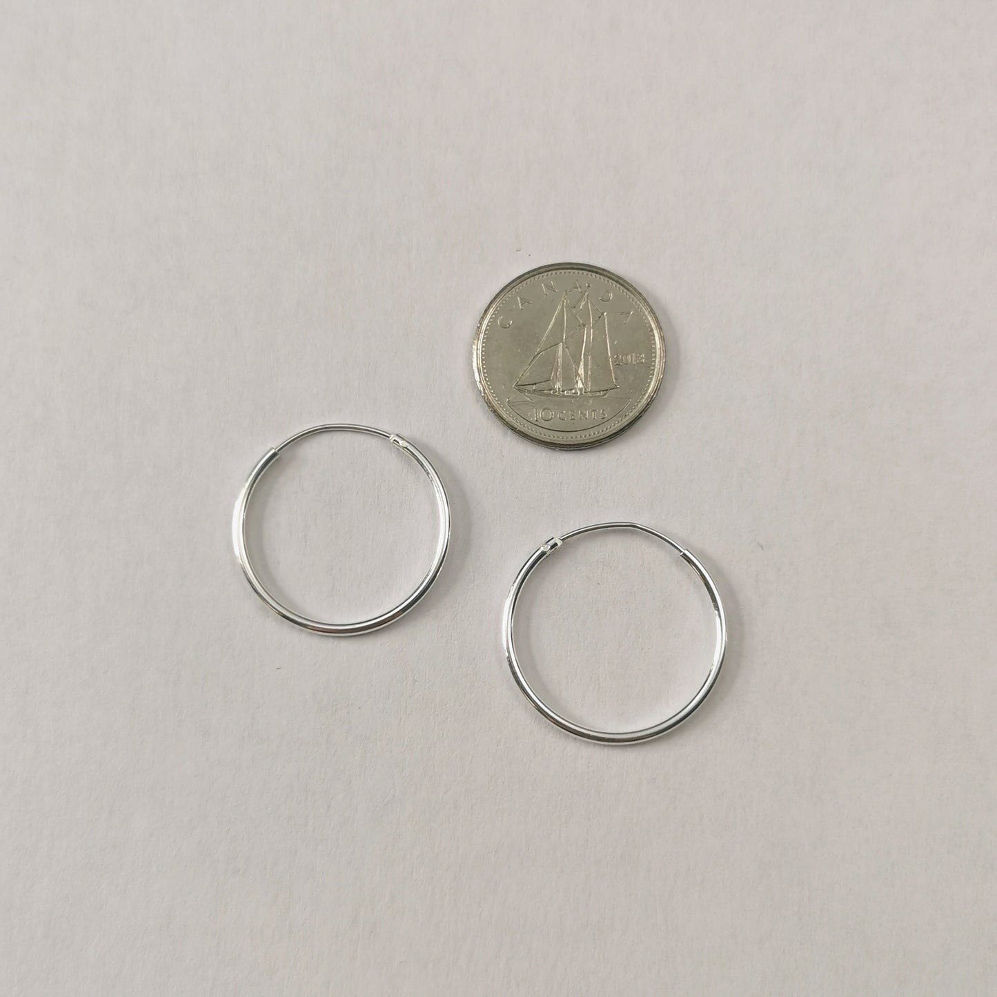 New Sterling Silver Medium Sleeper Hoops