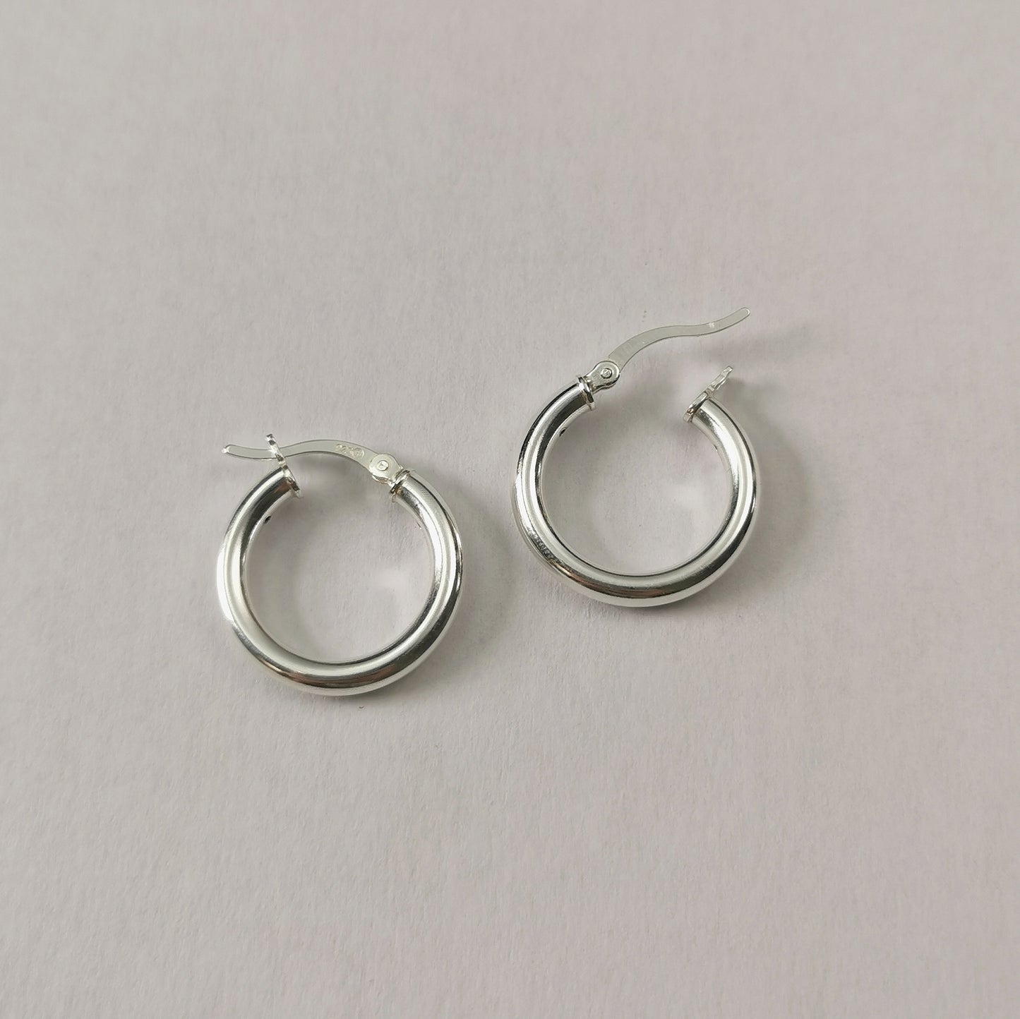 New Sterling Silver Chubby Medium Tube Hoop