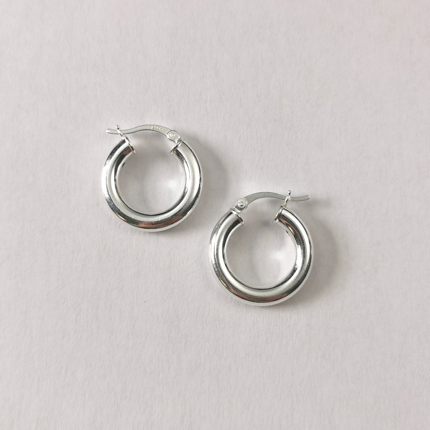 New Sterling Silver Small Chubby Tube Hoops