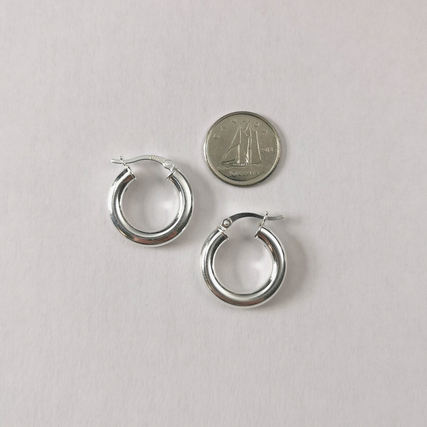 New Sterling Silver Small Chubby Tube Hoops