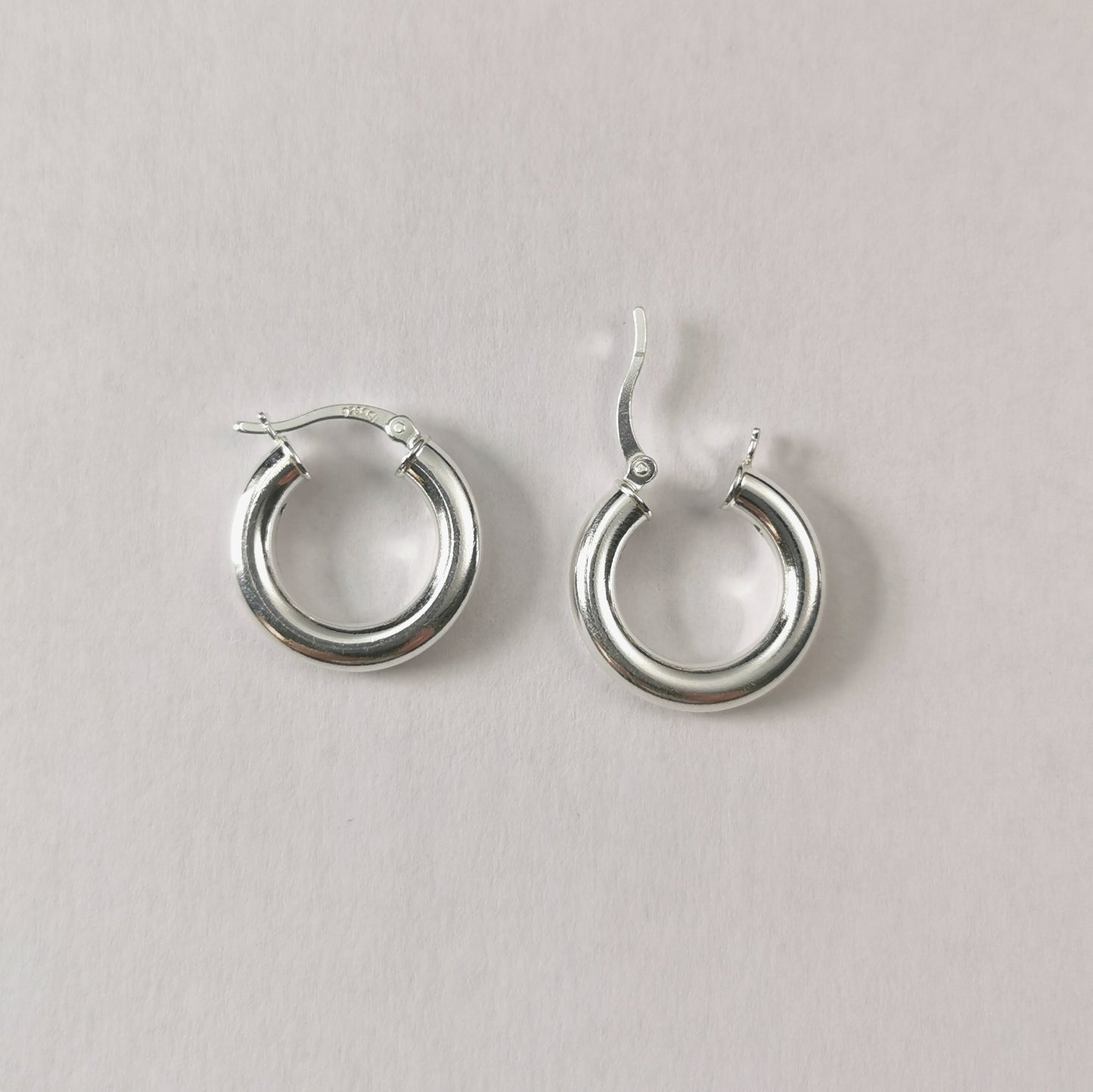 New Sterling Silver Small Chubby Tube Hoops