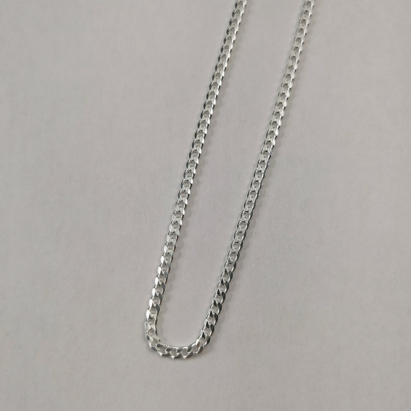 New Sterling Silver 2.8mm Curb Link Chain Necklace