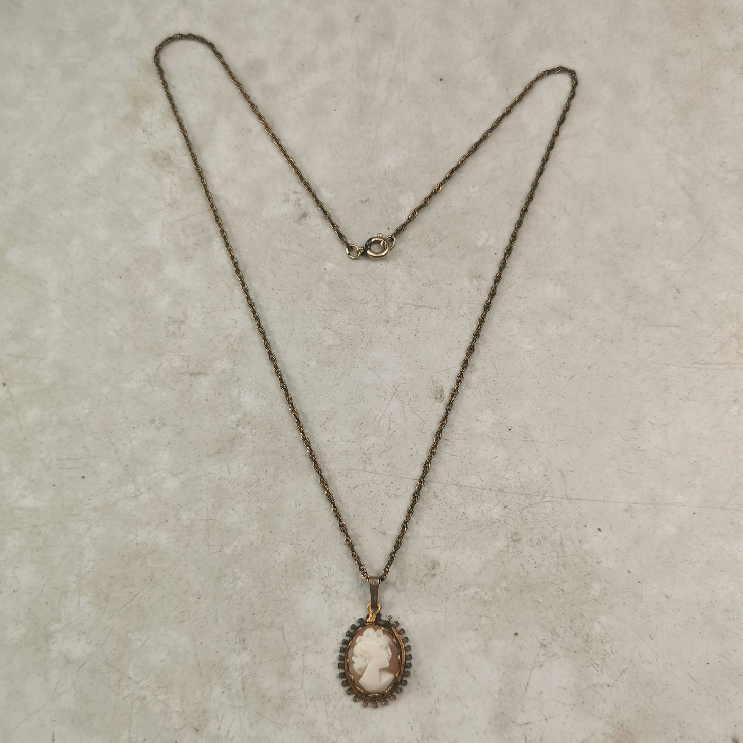 Vintage Gold Filled Cameo Necklace