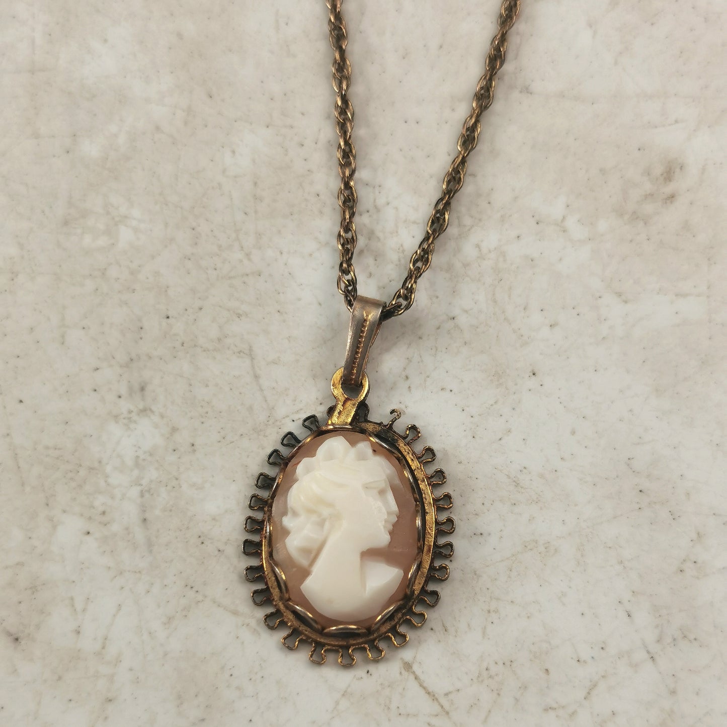 Vintage Gold Filled Cameo Necklace