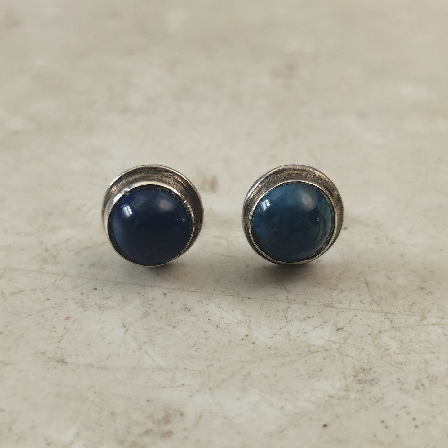 Vintage South Western Imitation Lapis Stud Earrings