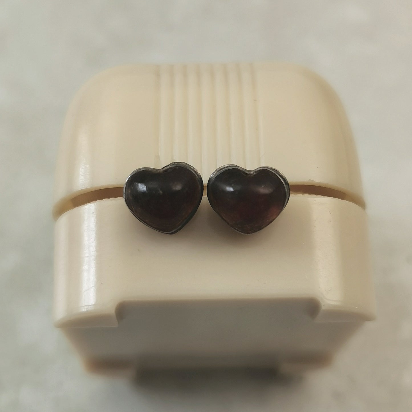 Vintage Sterling Silver Amber Stud Earrings