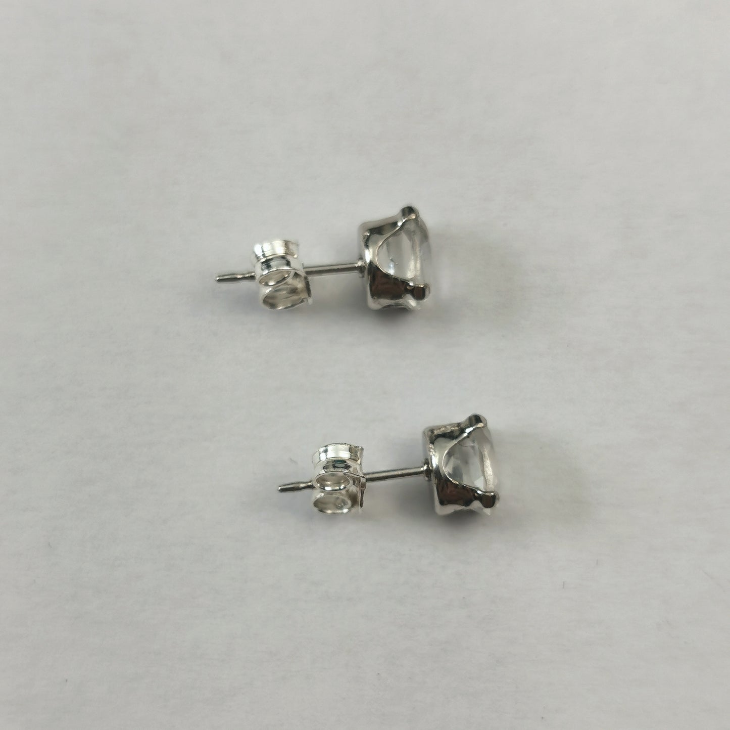 New Sterling Silver Clear Topaz April Birthstone Set - Studs and Necklace