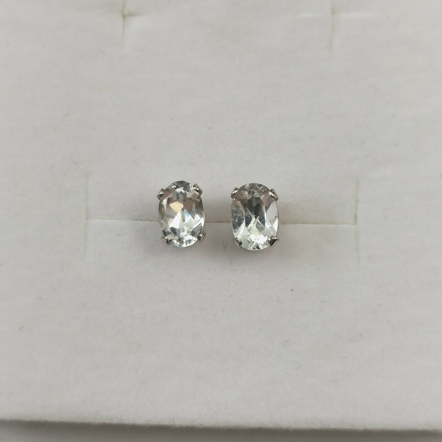 New Sterling Silver Clear Topaz April Birthstone Set - Studs and Necklace