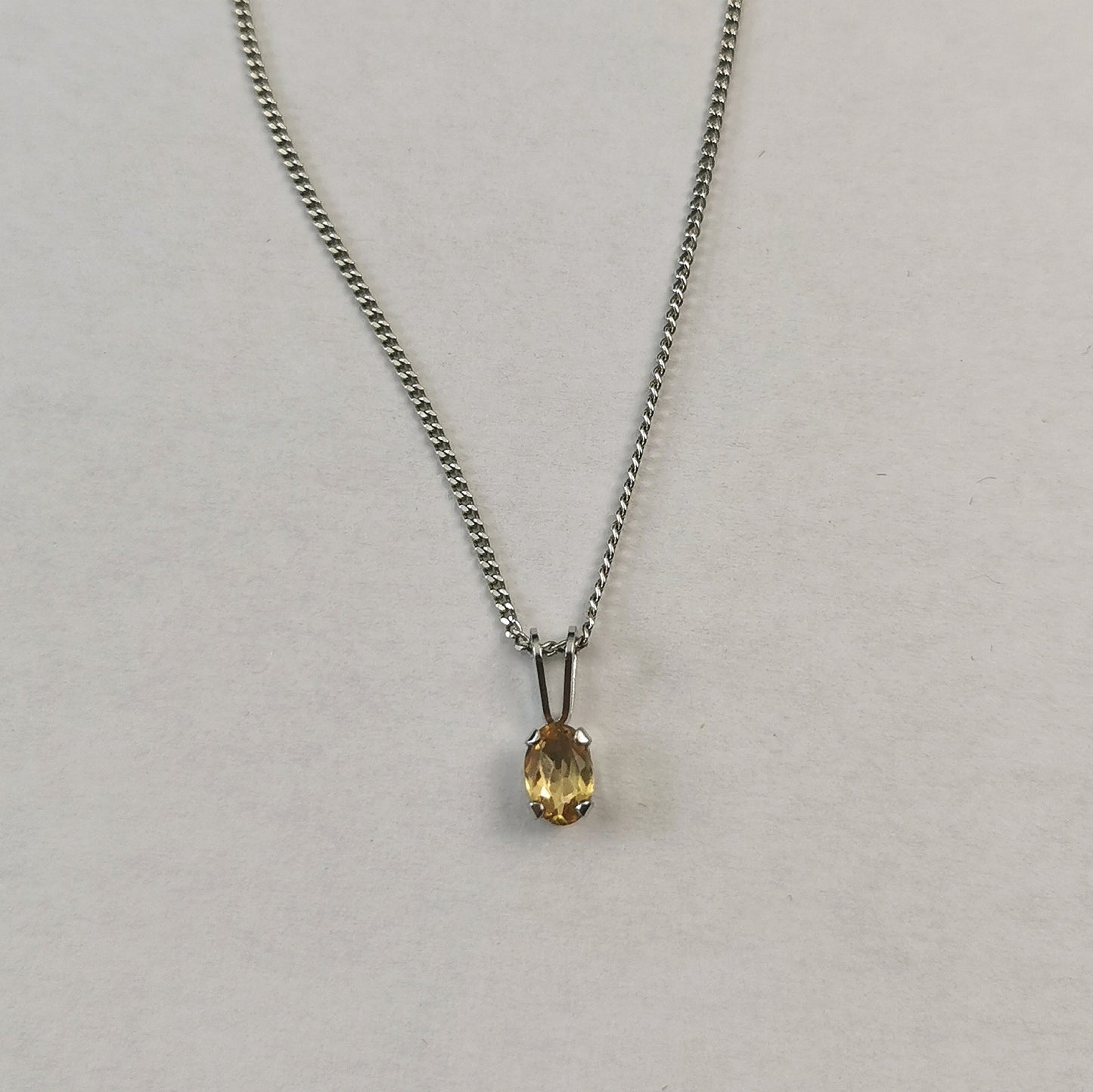 New Sterling Silver Citrine November Birthstone Set - Studs and Necklace