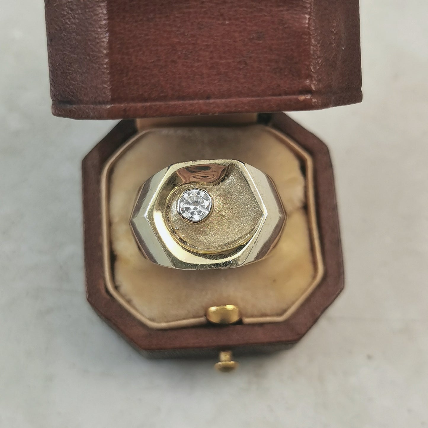 Vintage Sterling Silver Gold Vermeil Gents Rring