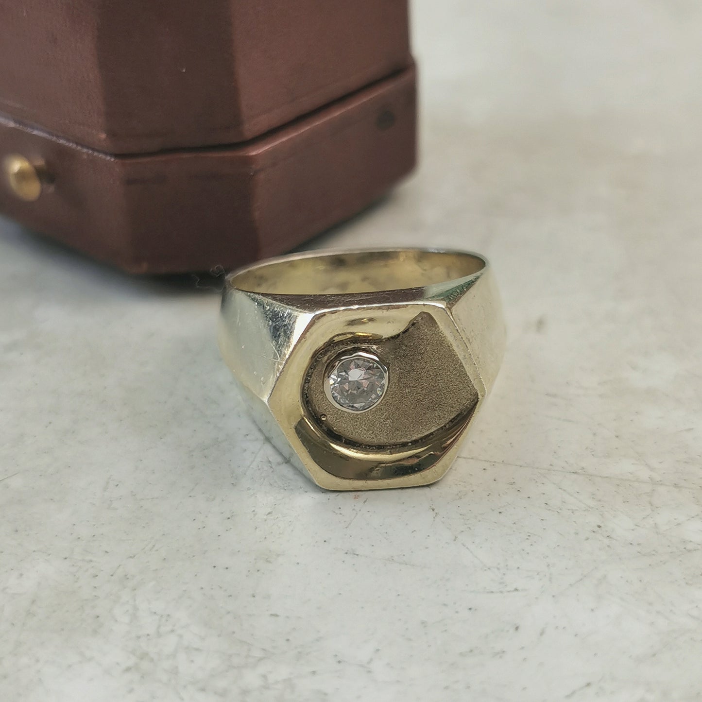 Vintage Sterling Silver Gold Vermeil Gents Rring