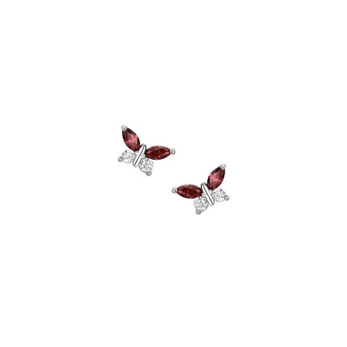 New Sterling Silver CZ Butterfly Stud Earrings