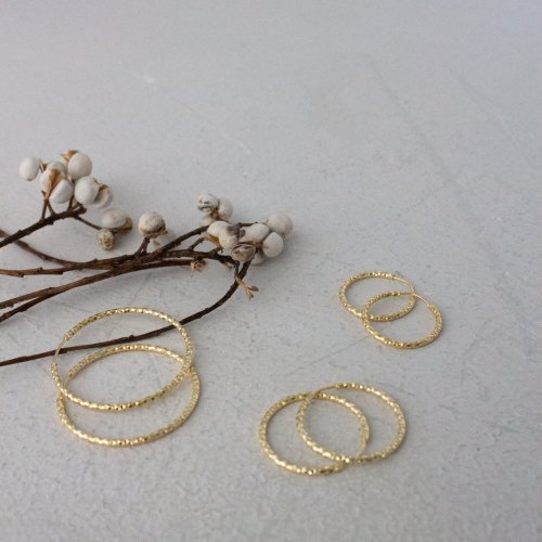 New Sterling Silver Gold Vermeil Diamond Cut Sleeper Hoop
