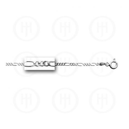 New Sterling Silver 1.8mm Figaro Link Chain Necklace