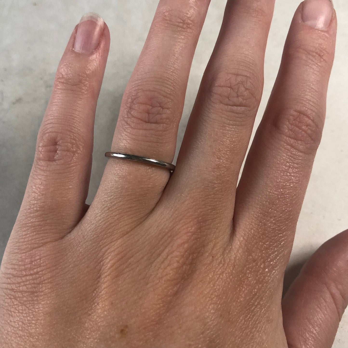 Art Deco 18k White Gold Engraved Orange Blossom Wedding Band