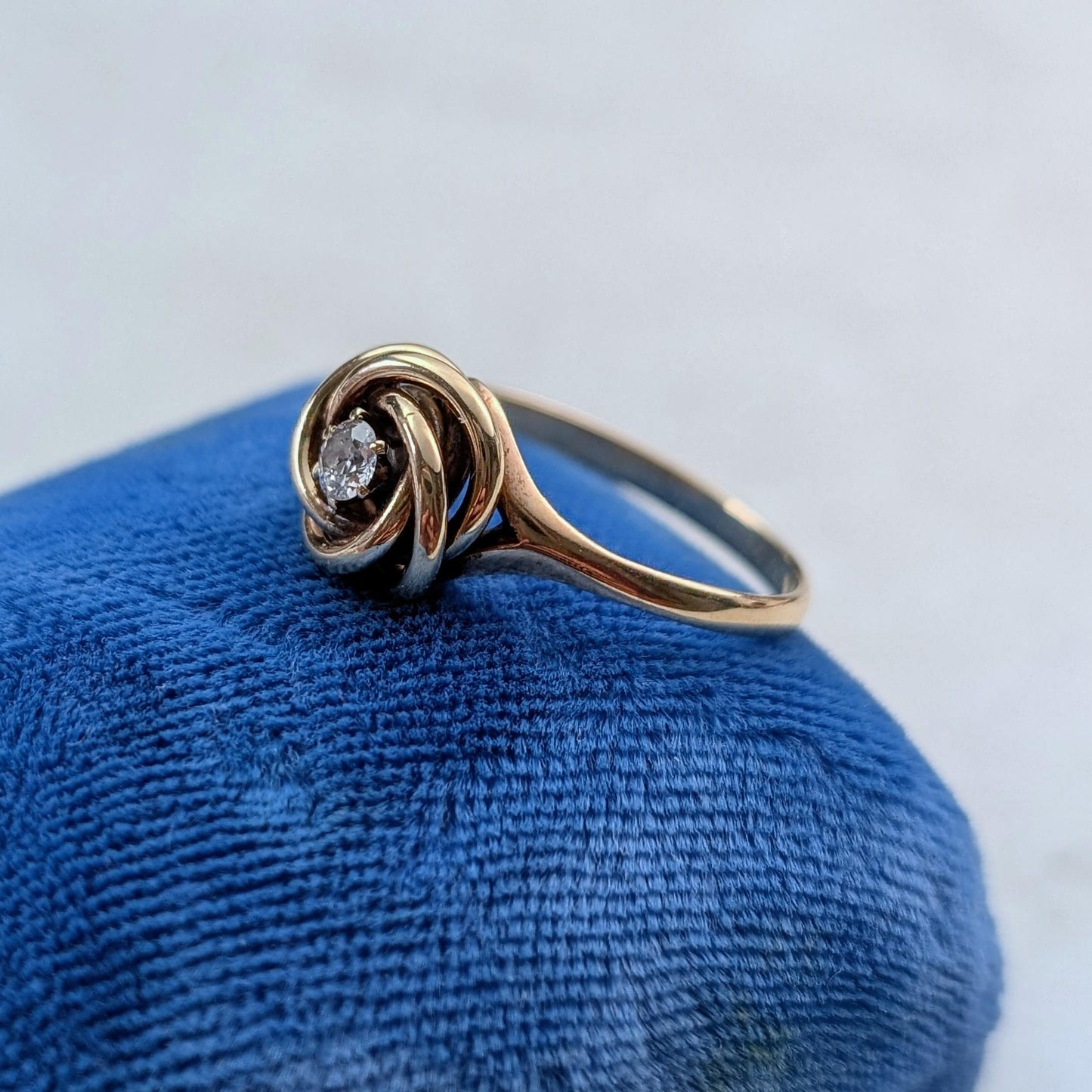 Victorian 10k 14k Old European Diamond Love Knot Ring