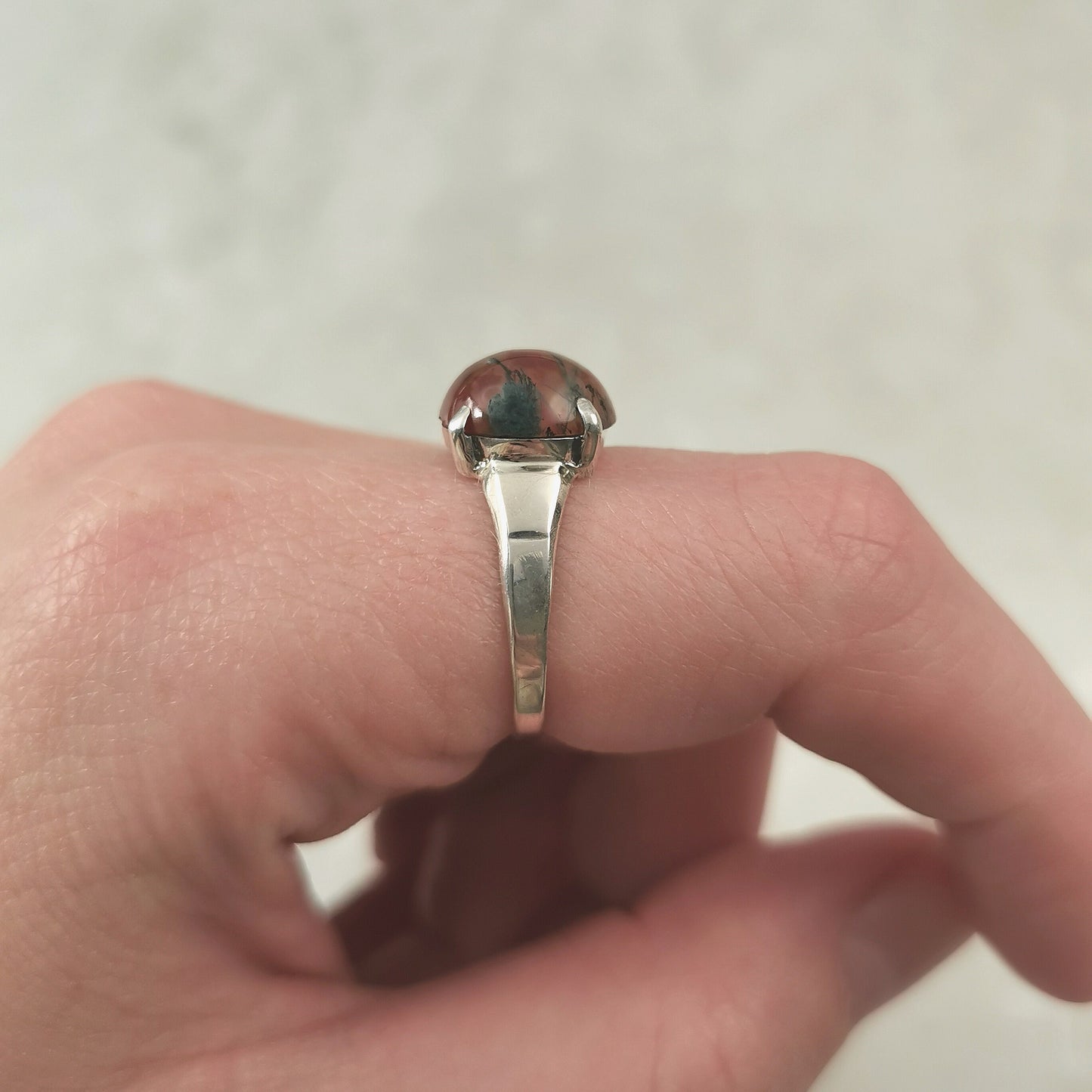 Repurposed Sterling Silver and Moss Agate Ring - Conversion Piece