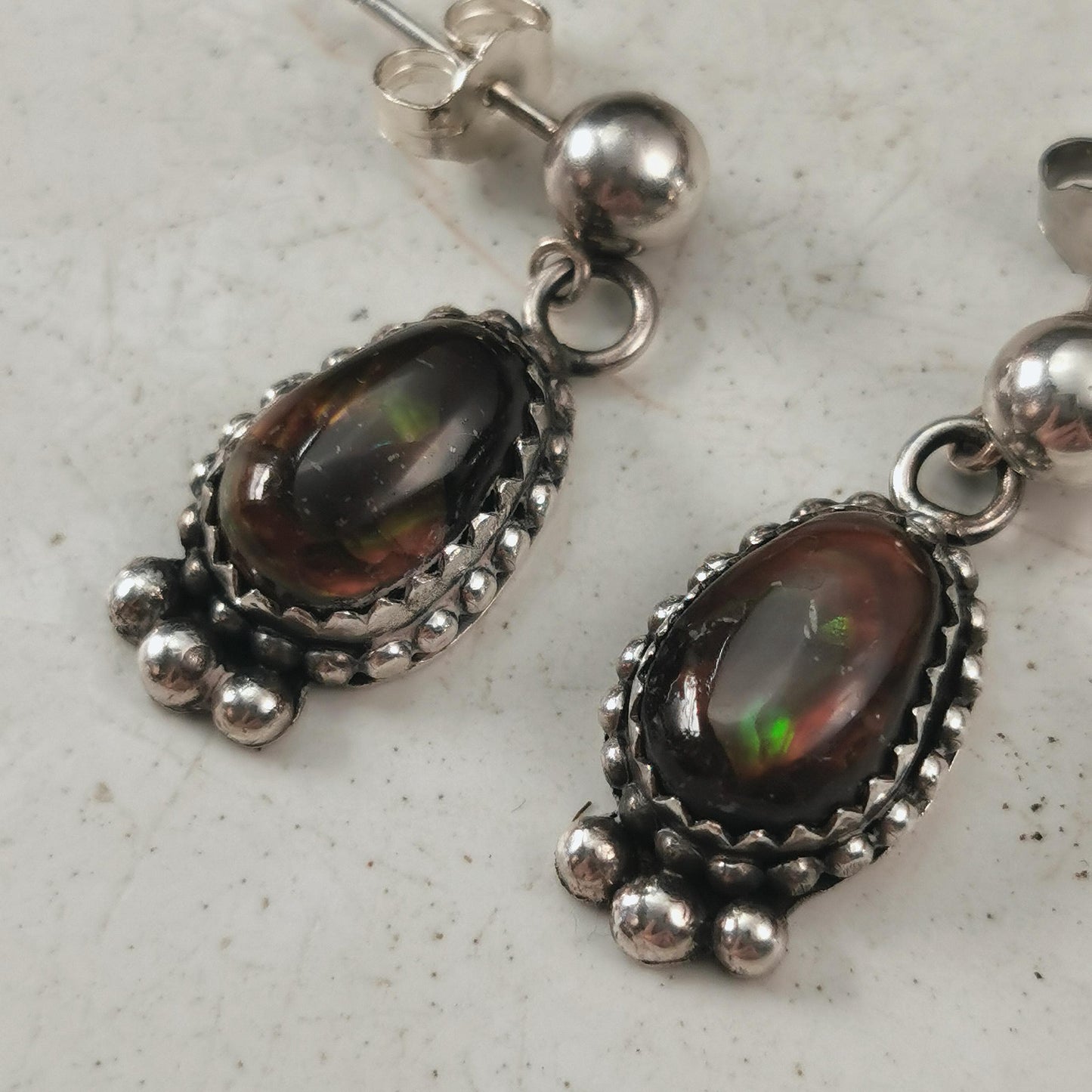 Vintage Sterling Silver Fire Agate Navajo Style Jewellery Set