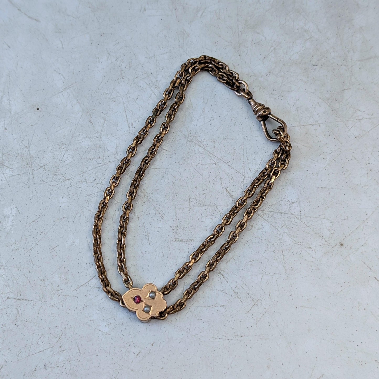 Victorian Gold Filled Slider Pocket Watch Chain Bracelet