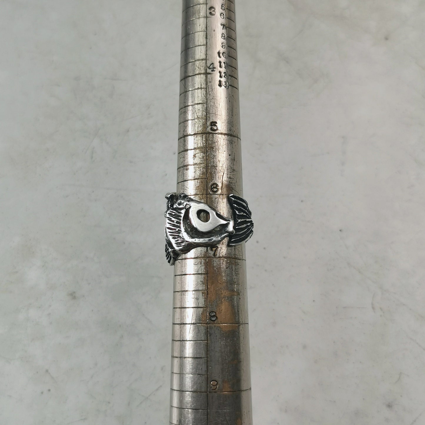 Vintage Sterling Silver Fish Skeleton Ring