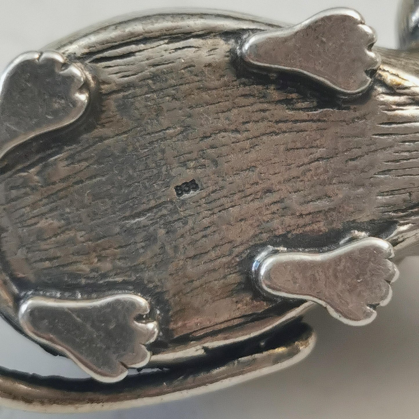 Vintage 835 Silver Mid-century Mouse Charm - Extra Large Austrian 3D Cartoon Mouse
