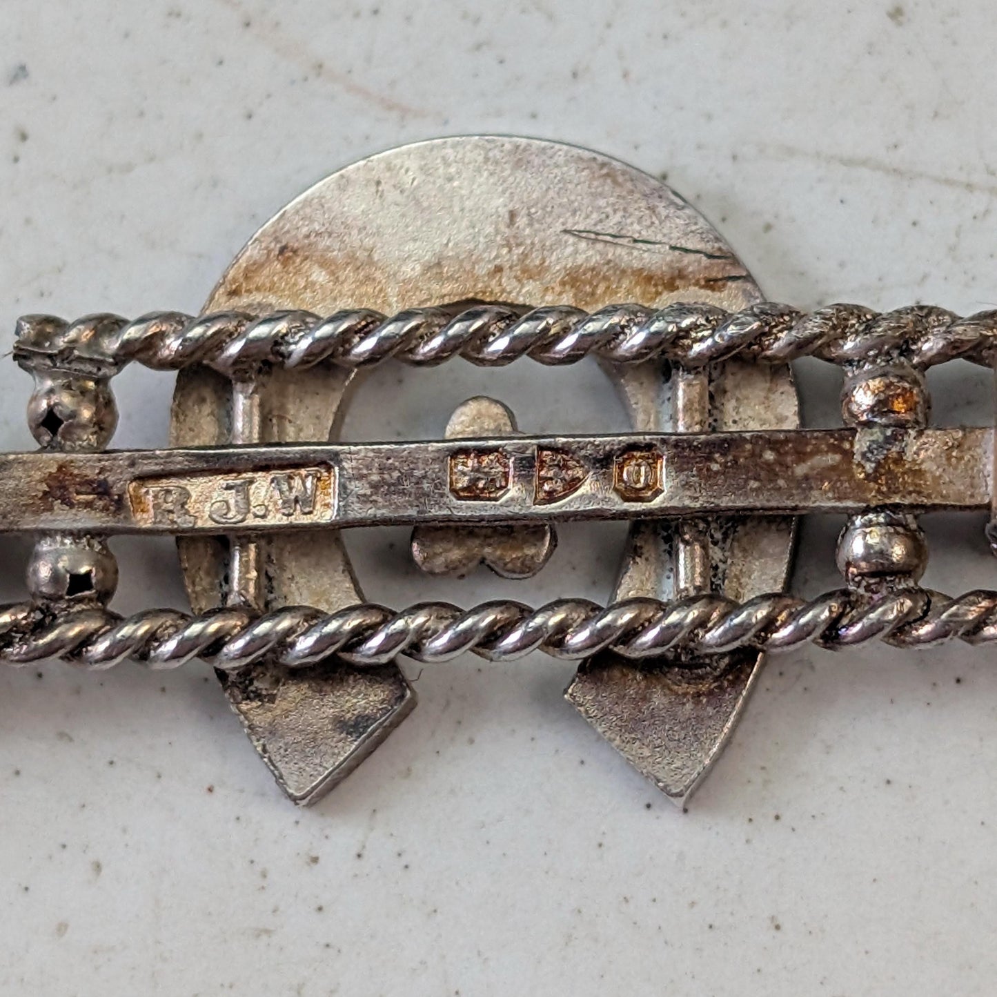 Set of Victorian Sterling Silver Brooches - Mizpah & Lucky Horseshoe Sweetheart Brooches