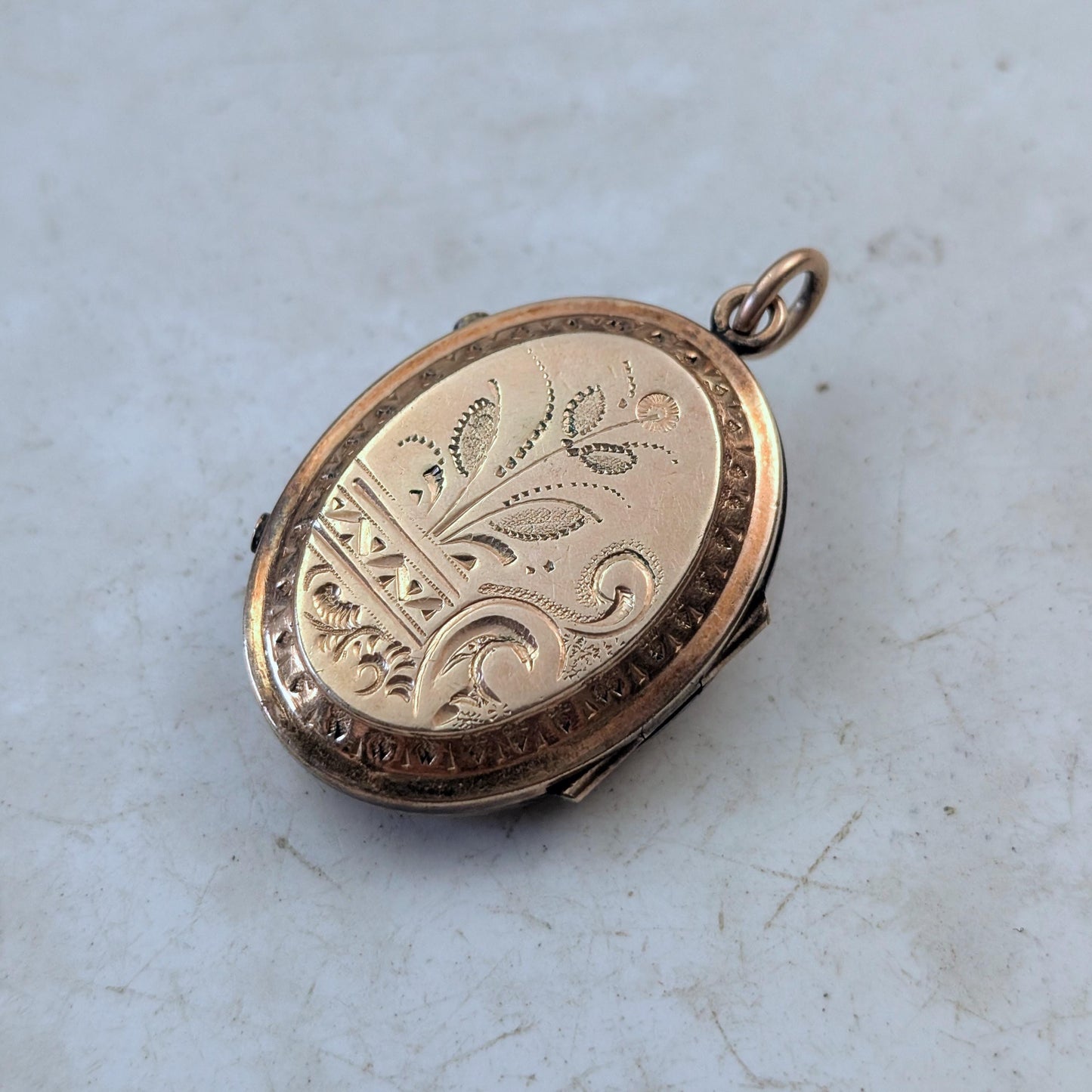 Victorian Gold Filled Bohemian Garnet Large Picture Locket
