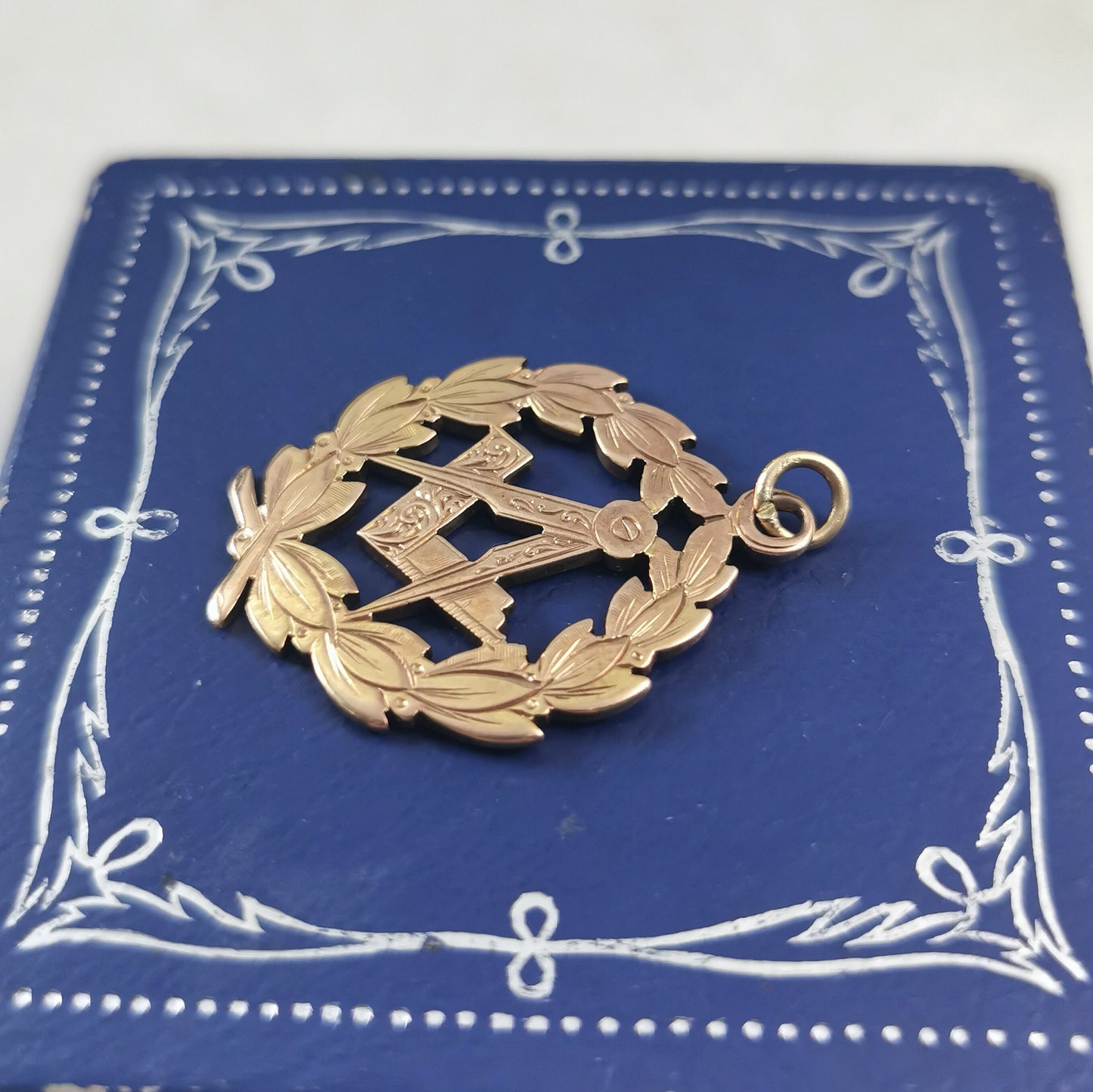 Antique Chester 9ct Yellow Gold Free Mason's Fob or Charm