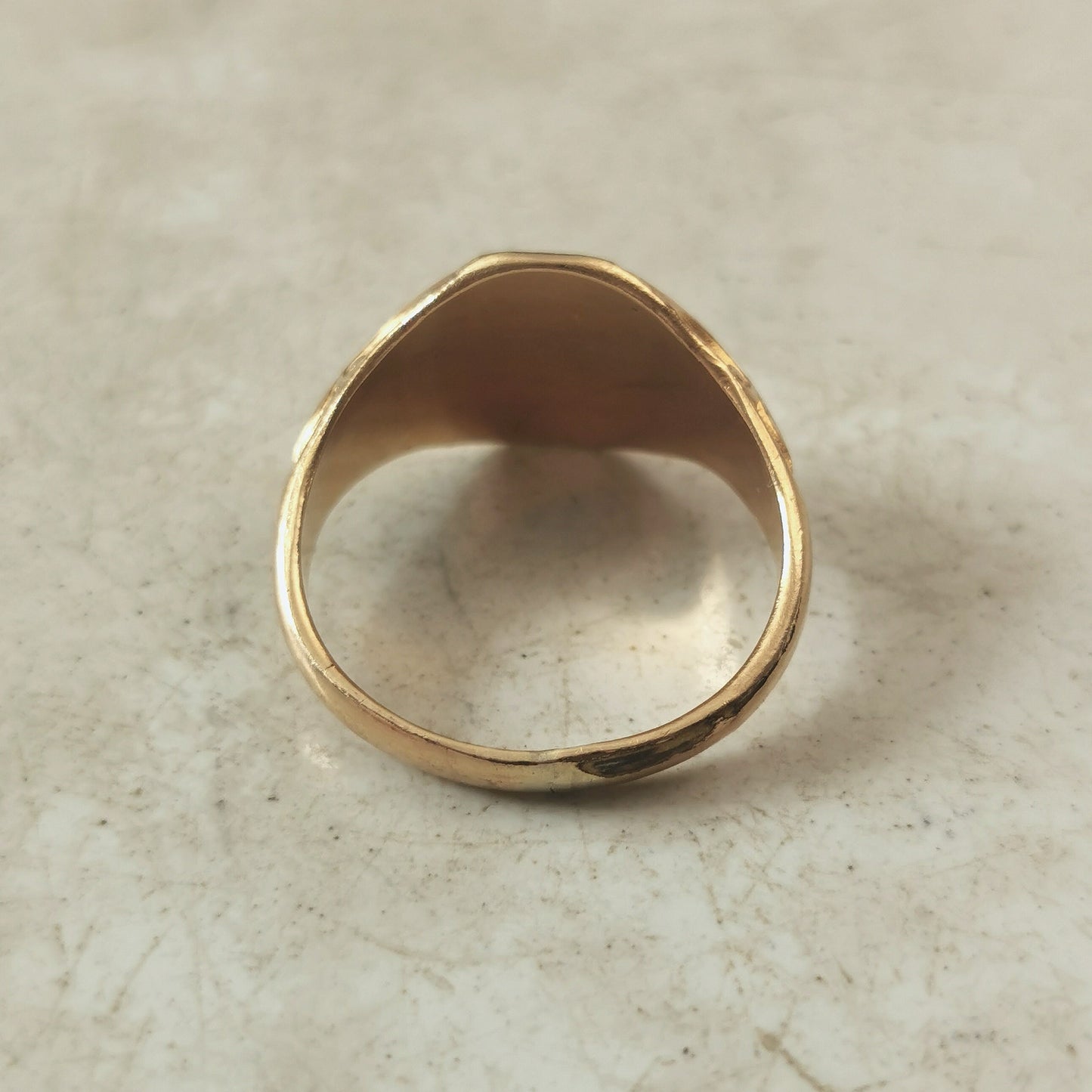Antique Rolled Gold Plated Signet Ring - Hand Engraved Initials PG