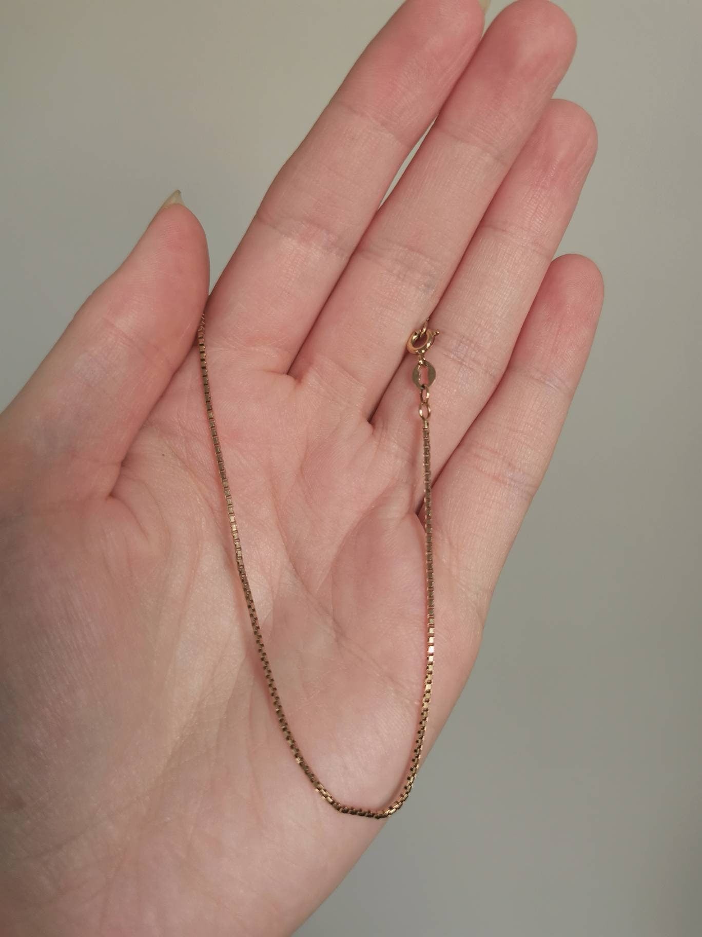 Vintage 10k Yellow Gold Box Link Chain Anklet