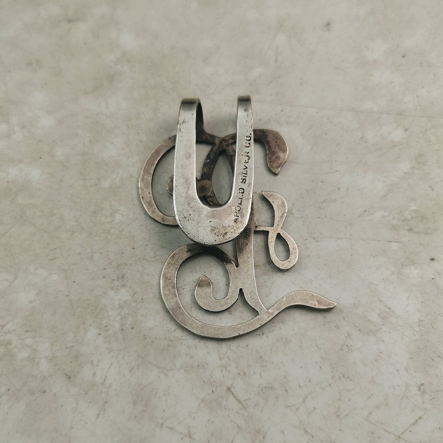 Vintage Apollo Silver Co. Initial Money Clip