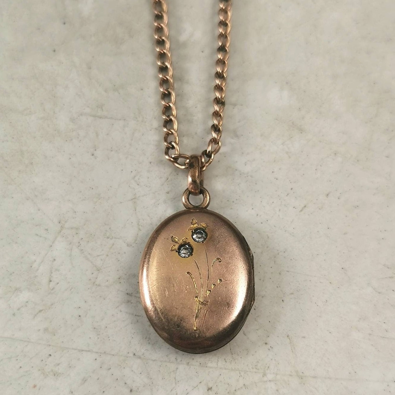 Antique Victorian Gold Filled Locket Necklace