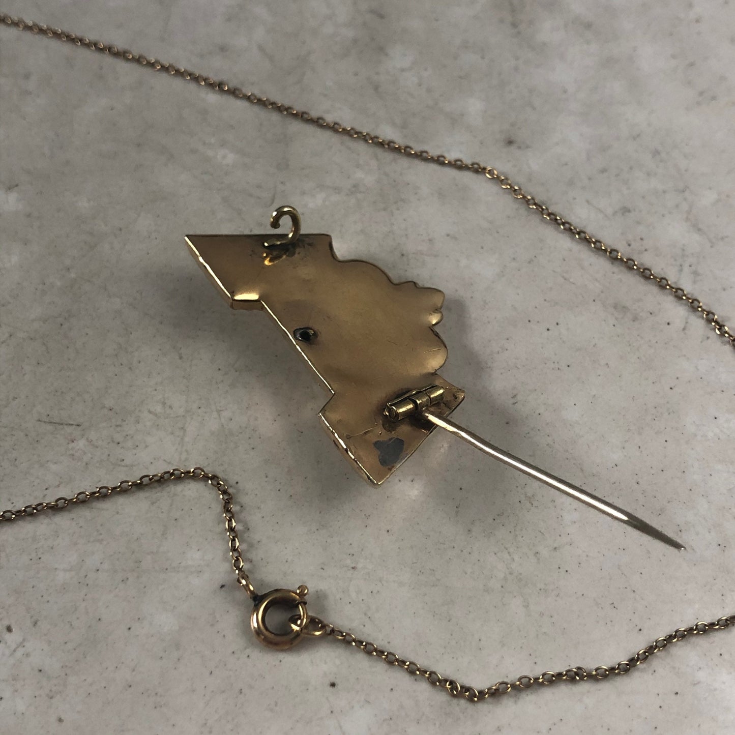 Victorian Gold Filled Seed Pearl Necklace and Brooch Set