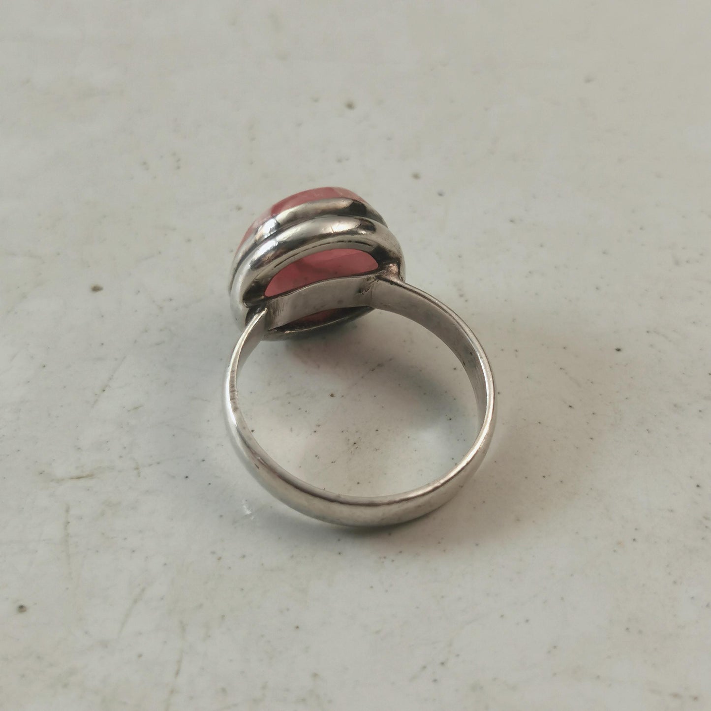 Vintage Sterling Silver Rhodochrosite Set - Ring and Cuff Bracelet