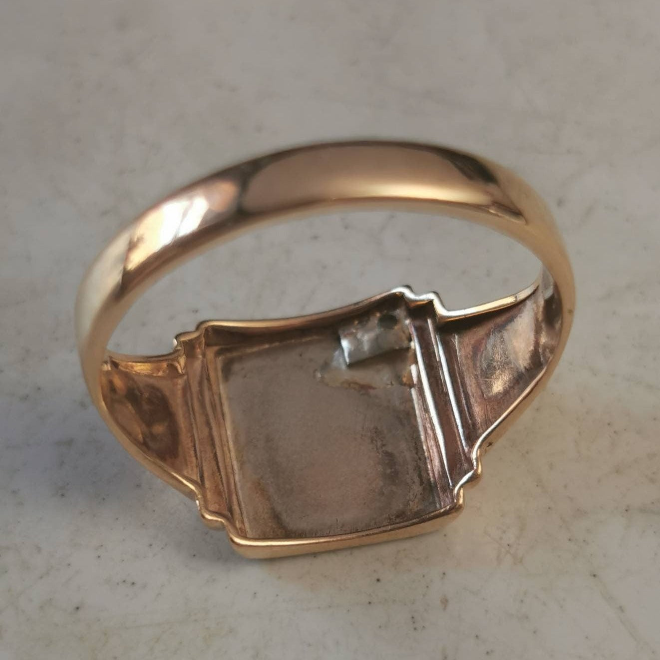 Vintage 10k Solid Gold Signet Ring with Initials HJ