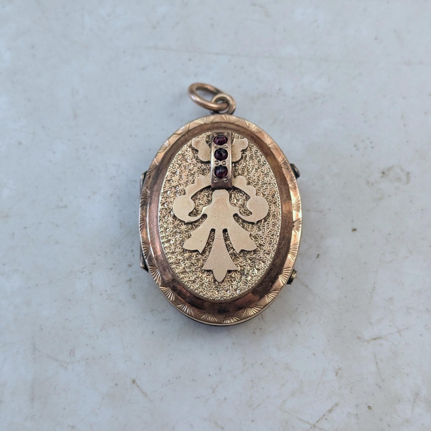 Victorian Gold Filled Bohemian Garnet Large Picture Locket