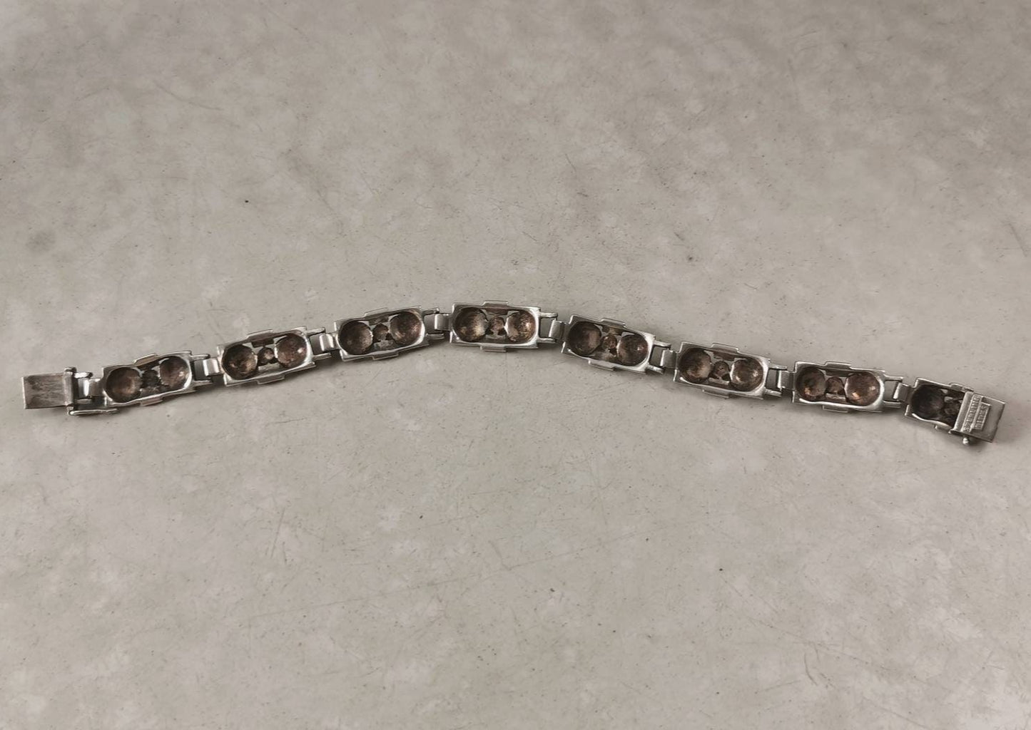 Art Deco Birks Sterling Silver and Marcasite Rose Bracelet