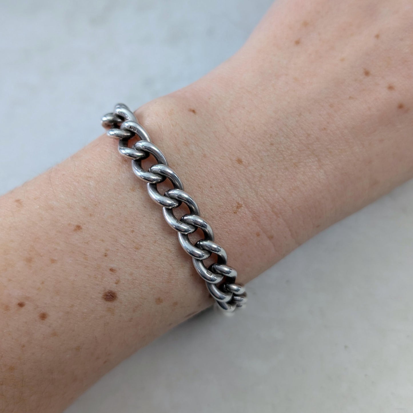 Vintage 1965 Sterling Silver Heart Padlock Bracelet