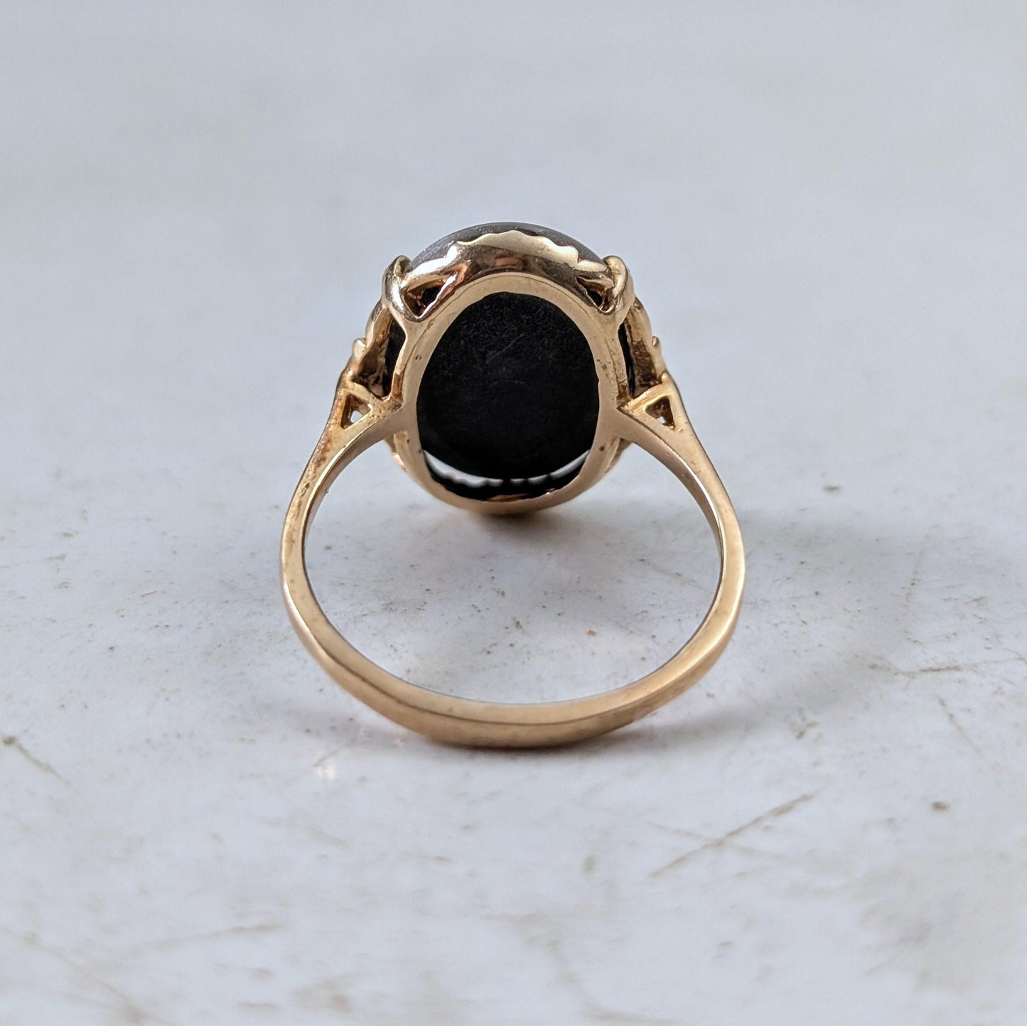 Vintage 10k Yellow Gold Ammolite Triplet Ring