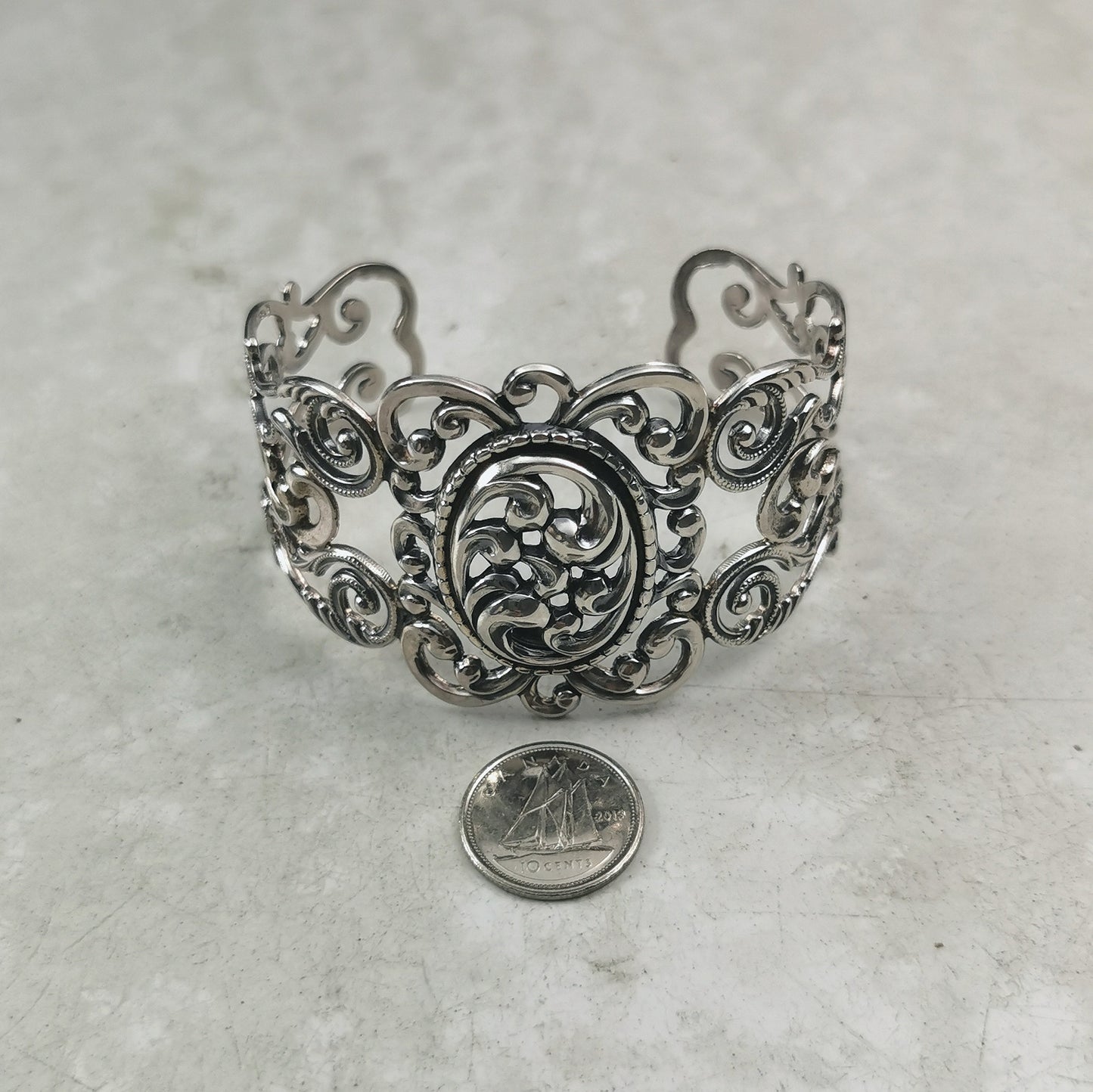 Vintage Danecraft Sterling Silver Filigree Cuff